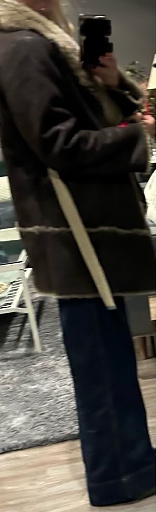 Abrigo 3/4 piel vuelta sintética alta calidad