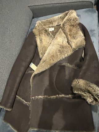 Abrigo 3/4 piel vuelta sintética alta calidad