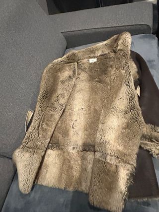 Abrigo 3/4 piel vuelta sintética alta calidad