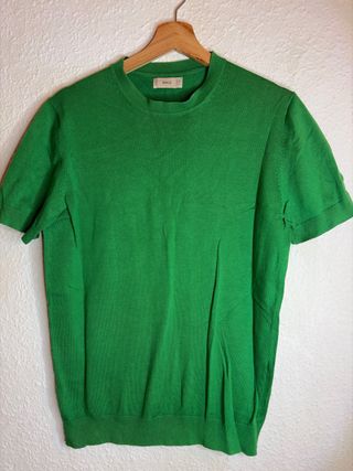 Camiseta verde Mango manga corta