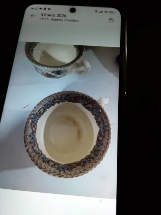 Taza y plato Cartuja de Sevilla