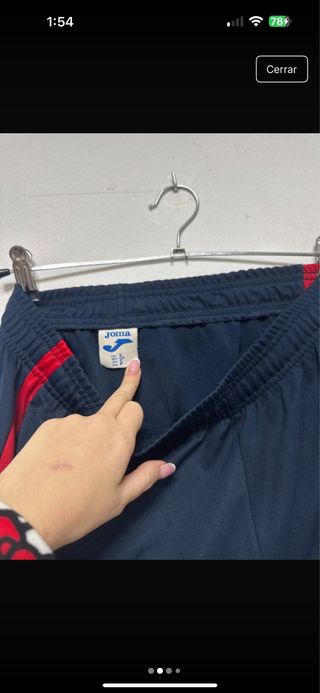 Pantalón Joma Azul con Raya Roja