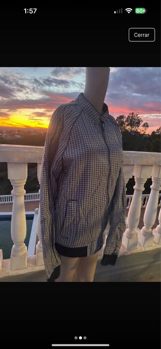 Chaqueta Bomber Cuadros Gris y Negro