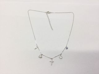 cadena plata 925mm con piedra con circonita 19 2.5cm