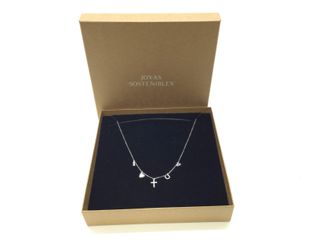 cadena plata 925mm con piedra con circonita 19 2.5cm