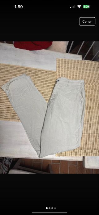 Pantalón de lino beige