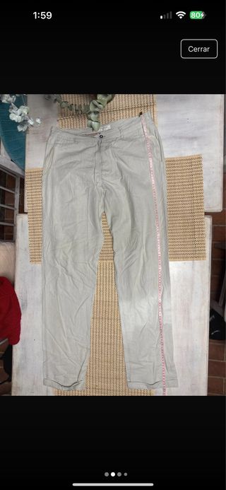 Pantalón de lino beige