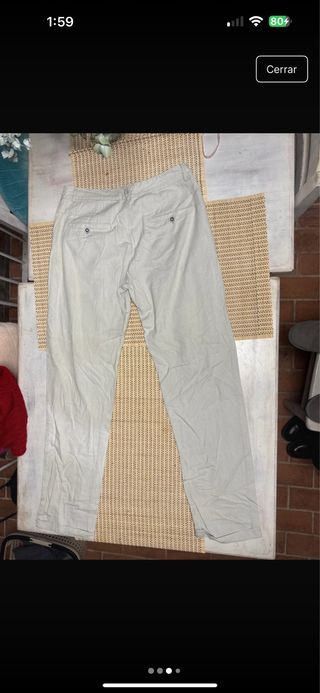 Pantalón de lino beige