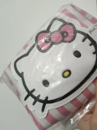 Neceser Hello Kitty Rayas Rosas y Blancas