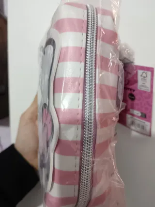 Neceser Hello Kitty Rayas Rosas y Blancas