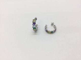 pendientes plata 925mm con piedra con circonita