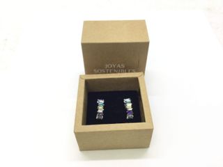 pendientes plata 925mm con piedra con circonita