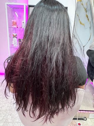Alisado permanente castaño