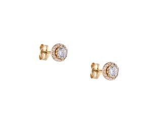 pendientes oro 18k con piedra con circonita