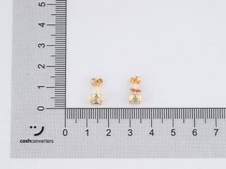 pendientes oro 18k con piedra con circonita