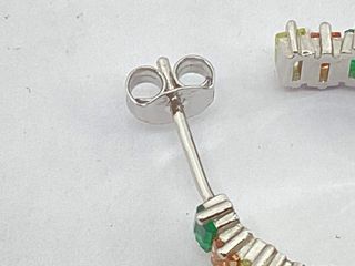 pendientes plata 925mm con piedra con circonita