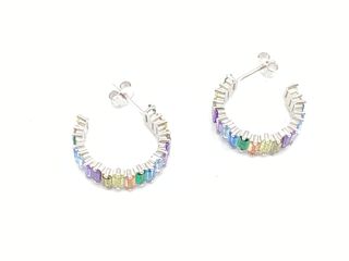 pendientes plata 925mm con piedra con circonita