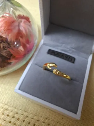 Anillo Plata Ley 925 Baño Oro Circonitas