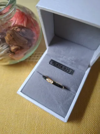 Anillo Plata Ley 925 Baño Oro Circonitas