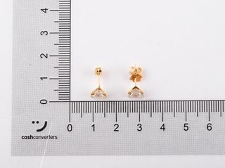 pendientes oro 18k con piedra con circonita