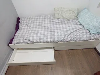 Cama juvenil Ikea con cajones más colchón flexa