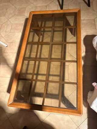 Mesa de centro madera y cristal