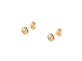 pendientes oro 18k con piedra con circonita