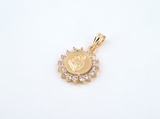 colgante oro 18k con piedra con circonita