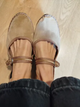 Manoletinas terciopelo beige