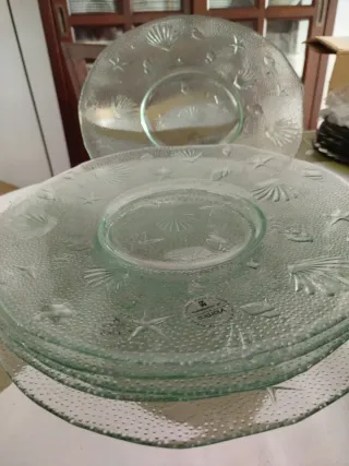 Juego 6 bajoplatos de cristal