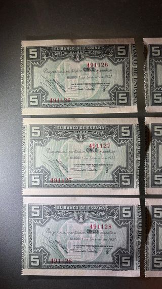 Billete 5 Pesetas Banco de España 1937