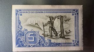 Billete 5 Pesetas Banco de España 1937