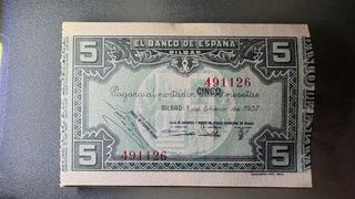 Billete 5 Pesetas Banco de España 1937