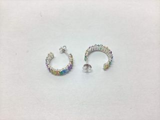 pendientes plata 925mm con piedra con circonita