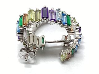 pendientes plata 925mm con piedra con circonita