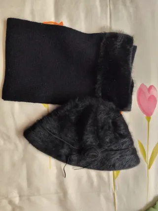 Conjunto Bufanda y Gorro Negro