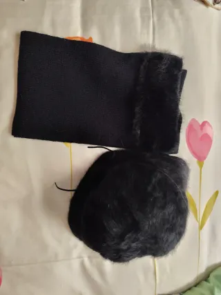 Conjunto Bufanda y Gorro Negro