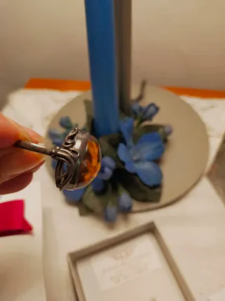 Anello AGORA con pietra ambra