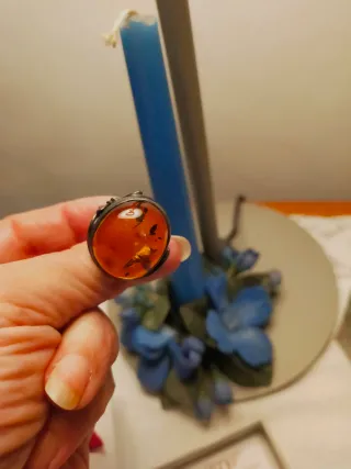 Anello AGORA con pietra ambra