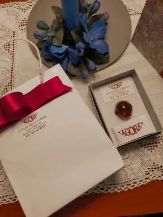 Anello AGORA con pietra ambra