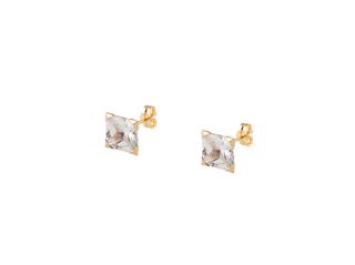 pendientes oro 18k con piedra con circonita