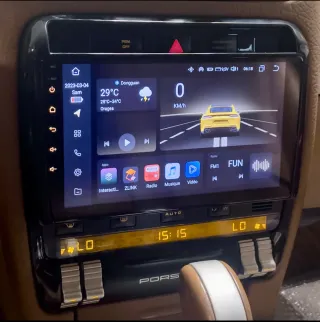 Rádio Porsche Cayenne Android 14 com Carplay.