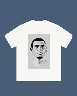 Camiseta Blanca Estampada Futbolistas