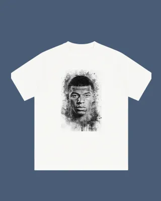 Camiseta Blanca Estampada Futbolistas