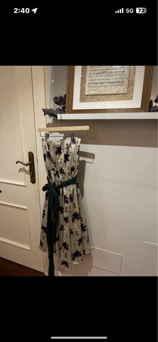 Vestido Caramelo Talla 46 Beige y Verde