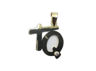 colgante oro 18k con piedra con circonita