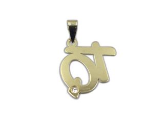 colgante oro 18k con piedra con circonita