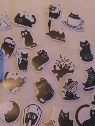 46 Autocolantes Gatos Pretos