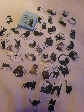 46 Autocolantes Gatos Pretos