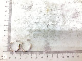 pendientes plata 925mm con piedra con circonita